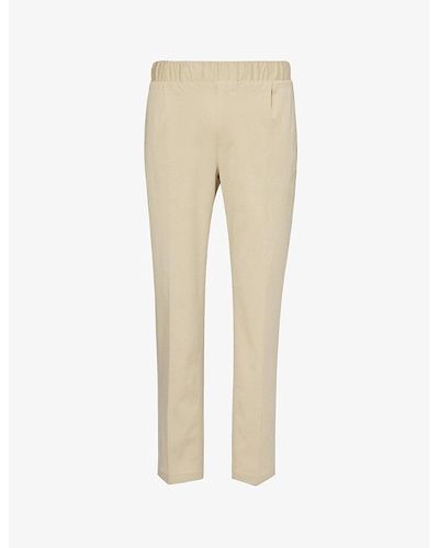 PAIGE Snider Tapered-leg Stretch-woven Pants - Natural