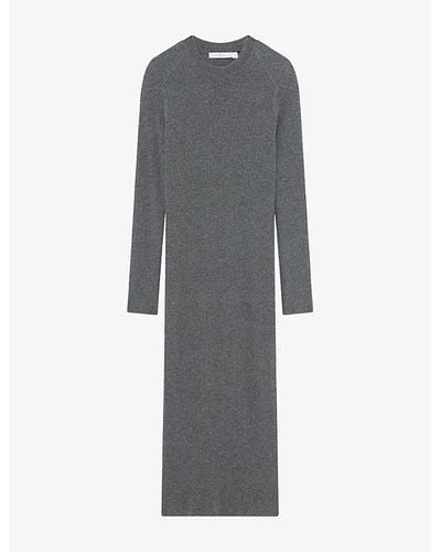 IRO Liette Ribbed-knit Cashmere Maxi Dress - Gray