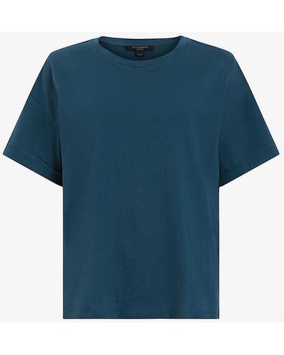 AllSaints Briar Relaxed-fit Organic-cotton T-shirt - Blue
