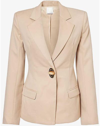Christopher Esber Racquet Apex Single-breasted Wool-blend Jacket - Natural
