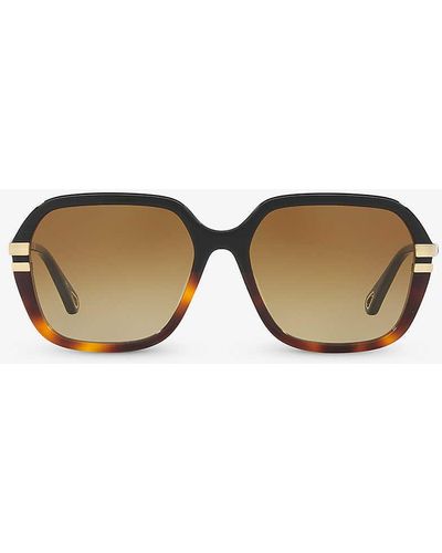 Chloé Ch0204s Square-frame Acetate Sunglasses - Black