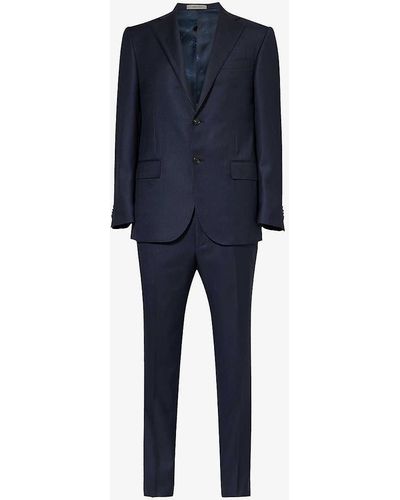 Corneliani Dk-vy Single-breasted Regular-fit Wool Suit - Blue