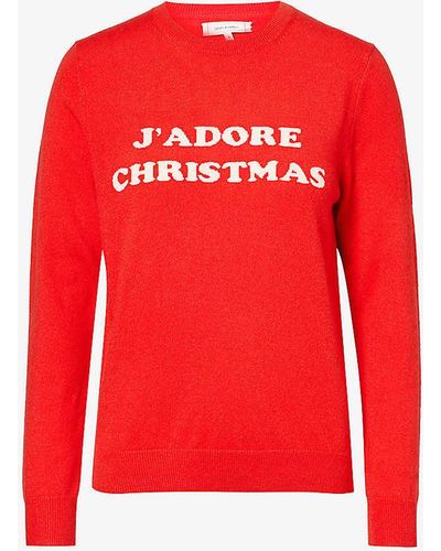 Chinti & Parker J'adore Purl-knit Wool And Cashmere Jumper - Red