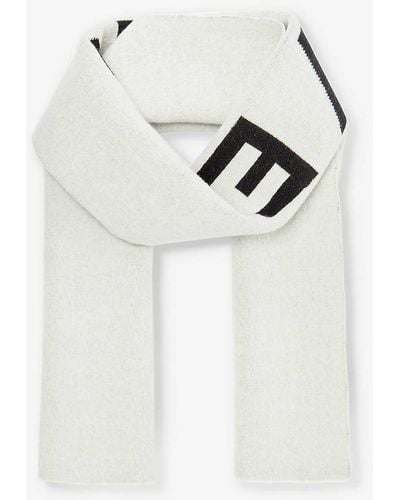 Givenchy 4g Brand-print Wool And Cashmere-blend Scarf - White