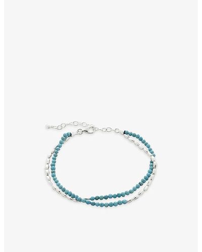 Monica Vinader Mini nugget Sterling-silver And Turquoise Bracelet - Blue