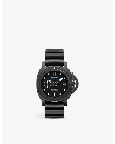 Panerai Pam01231 Submersible Carbotech Carbotech And Rubber Automatic Watch - Black