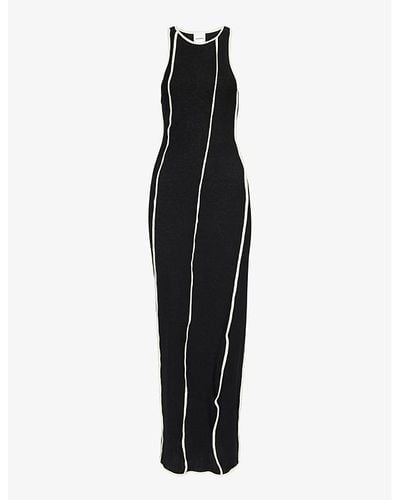 Nanushka Wanda Semi-sheer Woven Maxi Dress - Black