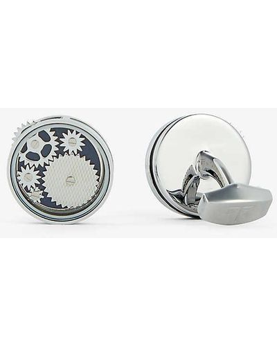 Tateossian Carousel Palladium-plated Metal Cufflinks - White