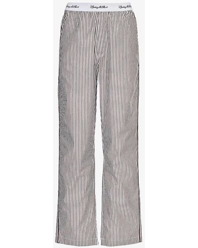 Sporty & Rich Straight-leg Mid-rise Cotton Trousers - Grey