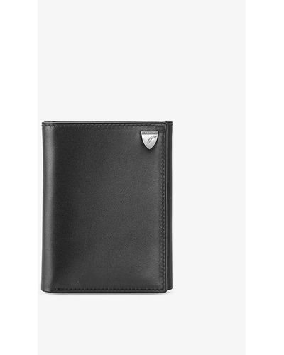 Aspinal of London Logo-embellished Leather Trifold Wallet - Black