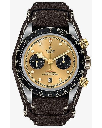 Tudor M79363n-0008 Black Bay Chrono S&g Stainless-steel And Yellow-gold Automatic Watch