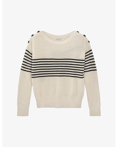 IKKS Striped Cotton-blend Sweater - Natural
