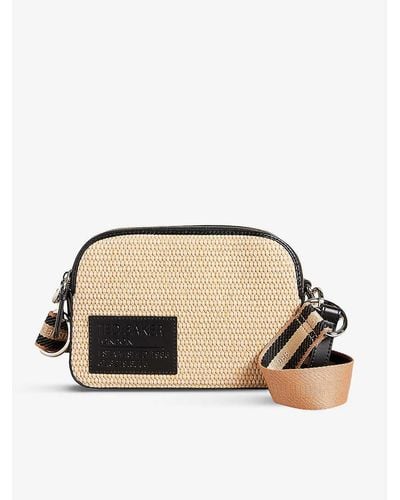 Ted Baker Stello Raffia And Leather Crossbody - Natural