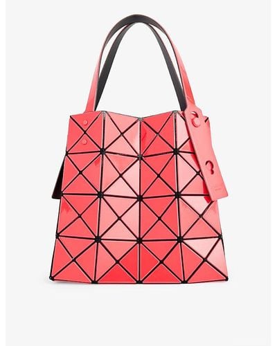 Bao Bao Issey Miyake Carat Geometric-pattern Pvc Tote Bag - Red