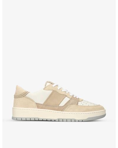 Collegium Alpha Leather And Suede Low-top Trainers - Natural