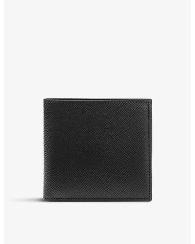 Smythson Panama Grained Leather Wallet - Black