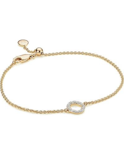 Monica Vinader Riva Mini Circle 18ct Gold Vermeil And Diamond Bracelet - White