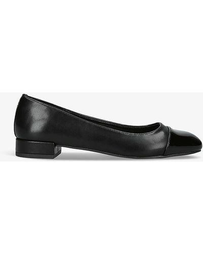 Carvela Kurt Geiger Riviera Toe-cap Faux-leather Court Shoes - Black
