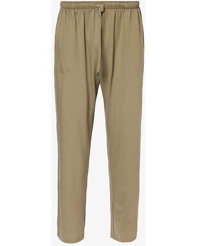 Derek Rose Basel Relaxed-fit Stretch-modal Trousers - Natural