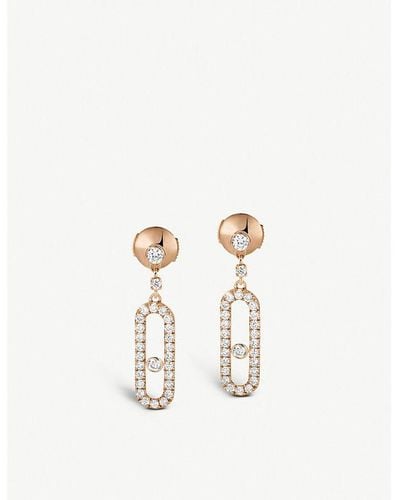 Messika Move Uno 18ct -gold And Diamond Earrings - White