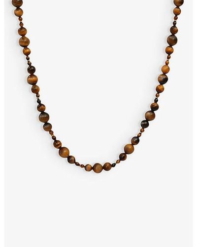 The Alkemistry Boba Sugar 18ct Yellow-gold And Tiger Eye's Beaded Necklace - Metallic