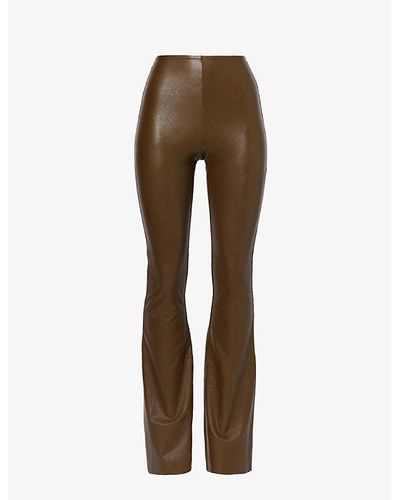 Commando Flared High-rise Faux-leather leggings - Brown
