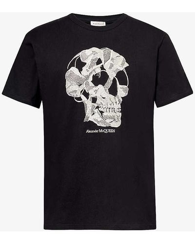 Alexander McQueen Skull Graphic-print Cotton-jersey T-shirt - Black