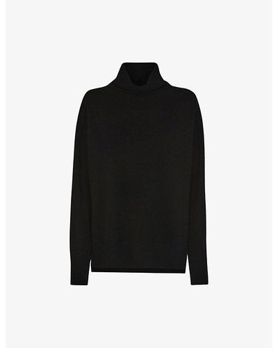Whistles Roll-neck Cashmere Sweater - Black
