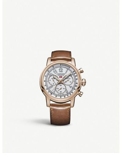 Chopard 161299-5001 Mille Miglia Classic Xl 90th Anniversary 18ct Rose-gold And Leather Chronograph Watch - Pink