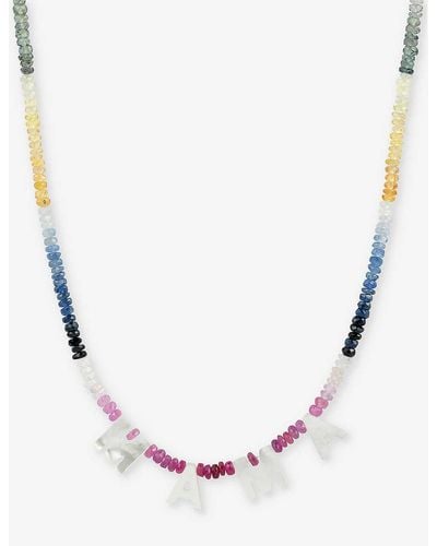 Roxanne First Mama Mother-of-pearl And Sapphire Necklace - Natural