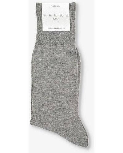 FALKE No. 6 Logo-print Wool-blend Knitted Socks - Grey
