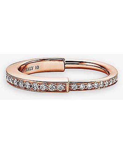 Tiffany & Co. Lock 18ct Rose-gold And 0.36ct Diamond Ring - White