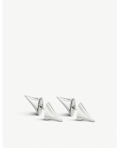 Shaun Leane Rose Thorn Sterling Bar Earrings - White