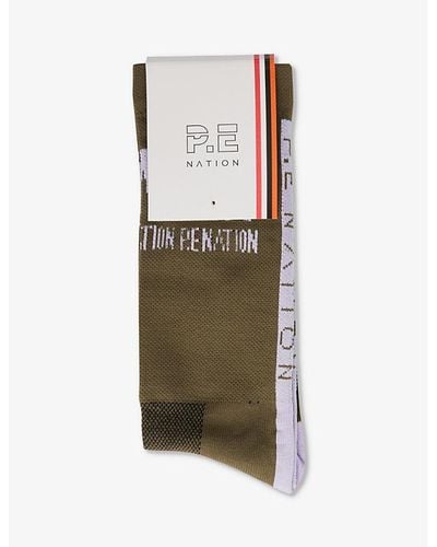 P.E Nation Backline Branded Stretch-woven Blend Socks - Green