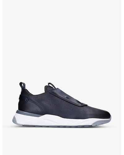Santoni Vy Patina Runner Leather Sneakers - Blue