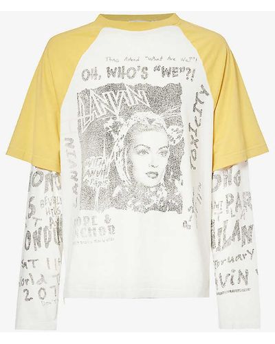 Lanvin Graphic-print Relaxed-fit Cotton-jersey T-shirt X - White