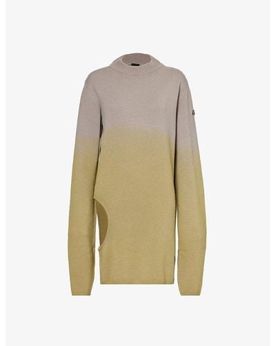 Rick Owens X Moncler Subhuman Gradient-pattern Cashmere Knitted Sweater - Natural