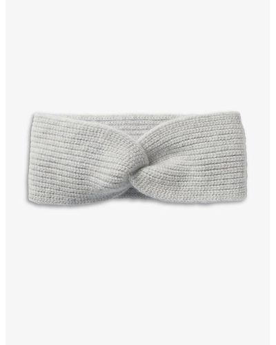 The White Company Twist-knot Ribbed Stretch Cashmere-blend Headband - Gray