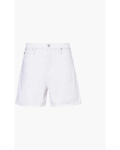 FRAME The Easy Five-pockets High-rise Denim Shorts - White