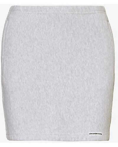 Alexander Wang Brand-appliqué Cotton-jersey Mini Skirt X - White