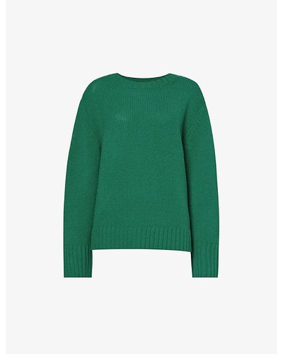 360cashmere Karine Round-neck Wool And Cashmere-blend Knitted Jumper - Green