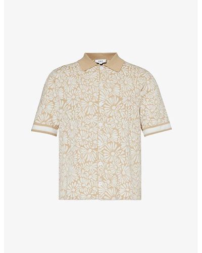 CHE Daisy Floral-jacquard Cotton Knitted Shirt - Natural
