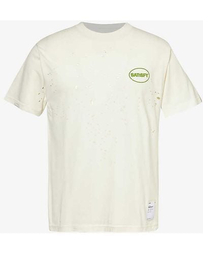 Satisfy Mothtechtm Distressed Organic Cotton-jersey T-shirt X - White