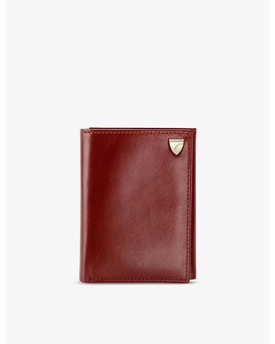 Aspinal of London Logo-embellished Leather Trifold Wallet - Red