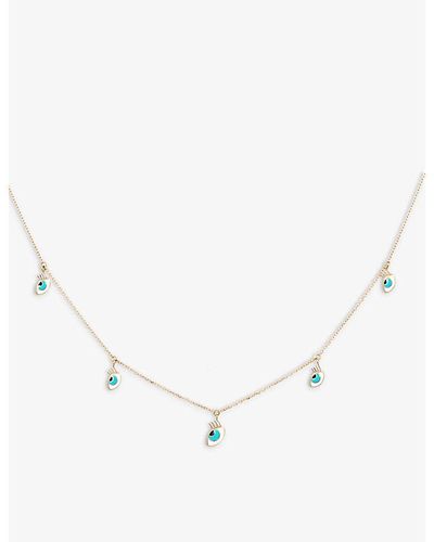 The Alkemistry Orchid London Evil Eye-charm 18ct Yellow-gold Choker Necklace - Natural