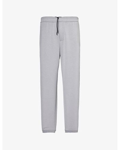 Emporio Armani Logo-patch Relaxed-fit Stretch-woven Blend jogging Bottoms X - Gray