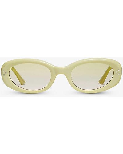 Gentle Monster July Oval-frame Graduated-lens Acetate Sunglasses - Metallic