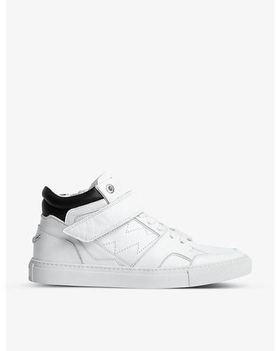 Zadig & Voltaire Zv1747 Mid Flash Leather High-top Sneakers - White