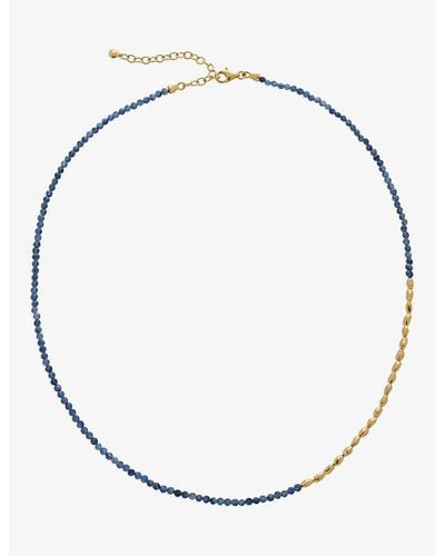 Monica Vinader Mini nugget 18ct Yellow Gold-plated Vermeil Sterling Silver And Kyanite Necklace - Blue