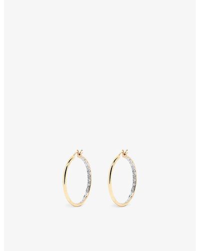 Yvonne Léon Paire De Creoles 18ct Yellow-gold And 0.20ct Round-brilliant Diamond Hoop Earrings - Natural